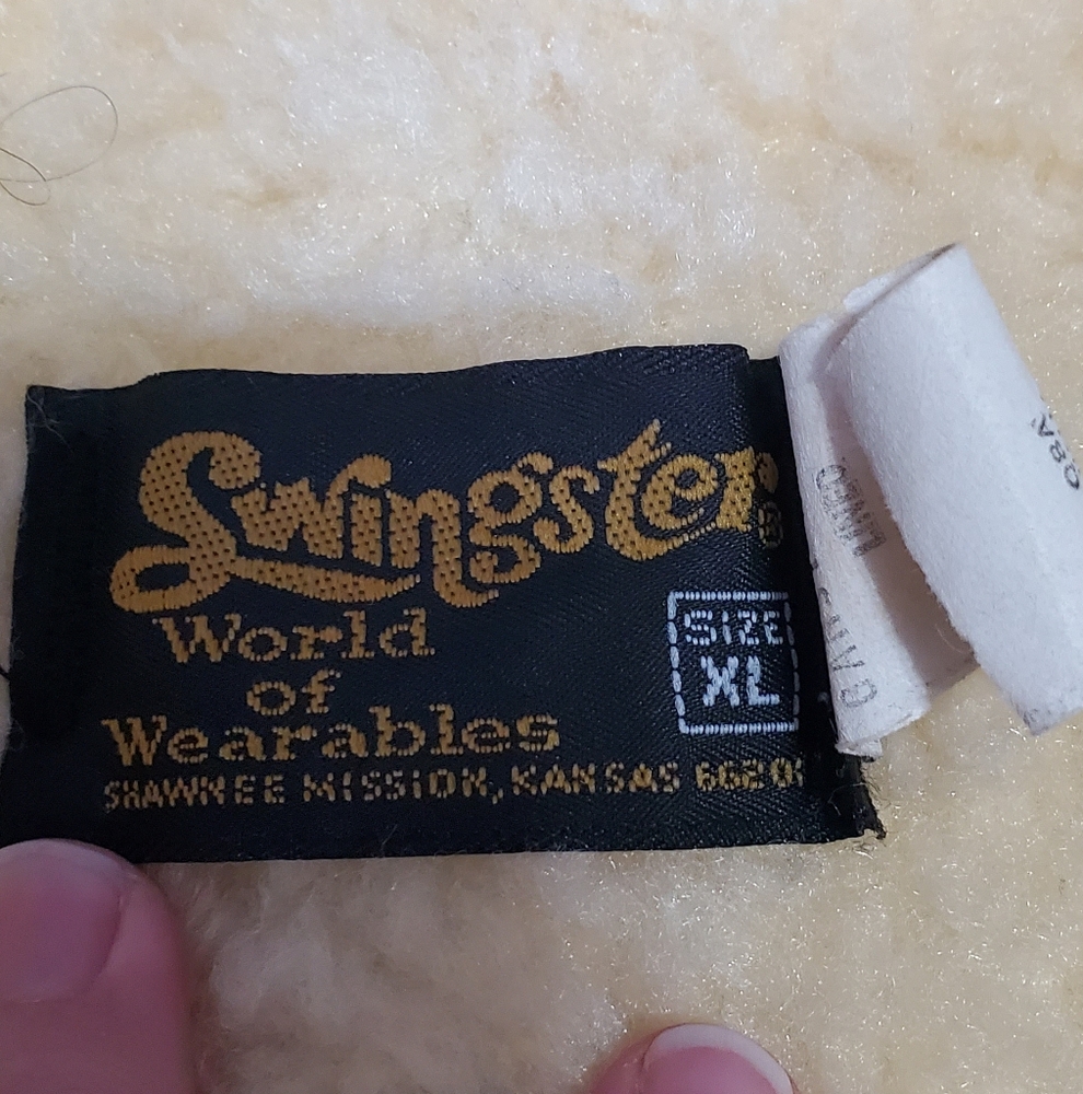 Vintage Swingster World of Wearables Sherpa Lined Jacket/Coat XLarge - Picture 4 of 10